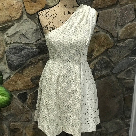 RACHEL Rachel Roy Dresses & Skirts - RACHEL Rachel Roy two-tone lace cream dress 2 womens